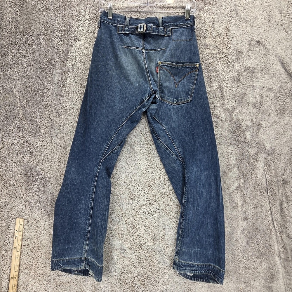 VTG Levis Engineered Jeans Mens Blue Twisted One Pocket Buckle Back Fits 26x30